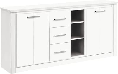 Celia-Dressoir - 2-deurs 3-laden - Wit Grenen