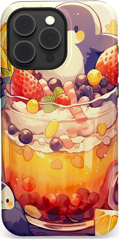 Casetastic Hoesje Geschikt voor Apple iPhone 15 Pro Max Magsafe - Stijlvolle Beschermende Duo-layer Case - pinguïn Cocktail