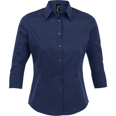 SOLS Dames/dames Effect 3/4 mouw passend werkoverhemd (Donkerblauw)