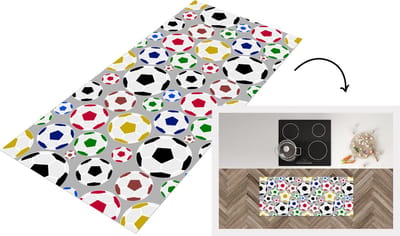 Keukenloper - Loper keuken - Voetbal - Patroon - Sport - 120x50 cm - Keukenloper vinyl