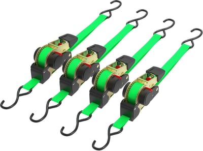Automatische spanbanden - Zelfoprollende banden - Bagage vastzetten - Eenvoudig oprolmechanisme - 3m x 25mm - groen
