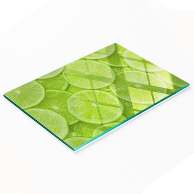 Decoratieve snijplank van gehard glas voor het hakken van limoenen, 80x52 cm