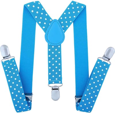 Fako Fashion - Kinder Bretels - Kinderbretels - Stippen - 65cm - Lichtblauw