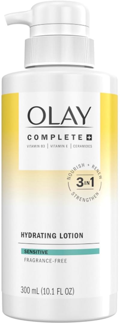 Olay Complete+ Hydraterende Gezichtslotion 3-in-1 (300ml) – Geurvrij, Voor Alle Huidtypes, Hydrateert, Voedt & Versterkt de Huidbarrière, Met Vitamine B3, Vitamine E & Ceramiden