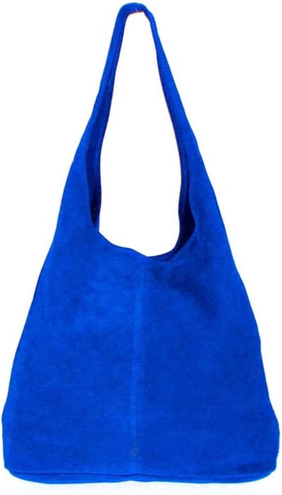 Kobalt Blauwe Suède Schoudertas Lili - Handtassen - Shoppers - Ruime Suède dames tassen - Kobalt Blauw