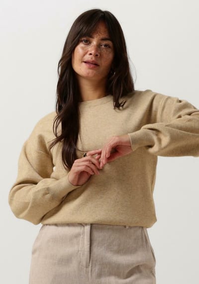 Minus Lupi Knit Pullover Truien & vesten Dames - Sweater - Hoodie - Vest- Zand - Maat XL