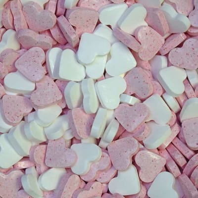 Dextrose hartjes - roze/wit 1 kg - geboorte - baby - Dextrose vruchtenhartjes - hartjes