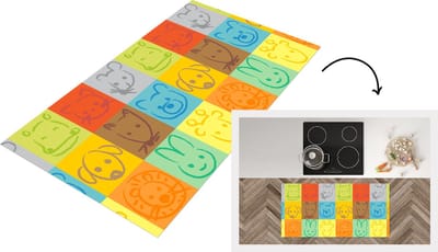 Keukenloper - Loper keuken - Dieren - Patronen - Kinderen - Regenboog - 120x60 cm - Keukenloper vinyl