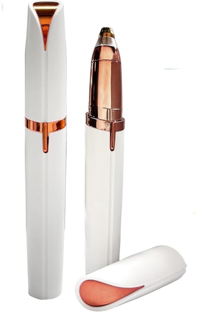 Wenkbrauw trimmer-wenkbrauw trimmer dames-wenkbrauw mesje-USB oplaadbare draagbare elektrische wenkbrauwtrimmer - Pijnloze precisie wenkbrauwtrimmer - Veilig wenkbrauwscheerapparaat, gezicht, lippen, onderhandse scheertool - Wit - 11x3x3cm
