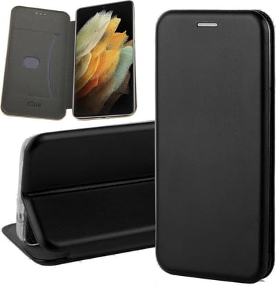 Hoesje geschikt voor Samsung Galaxy S21 Ultra - Book Case Kunstleer ThinShield Zwart