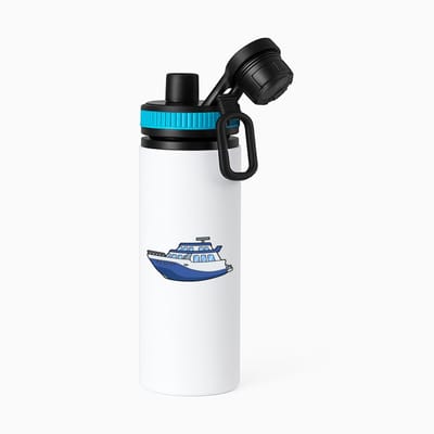 Hacebo® - yacht waterfles met draaidop blauw - Boten - Schippers - Boot - yachten - kapitein - water fles - 850ML