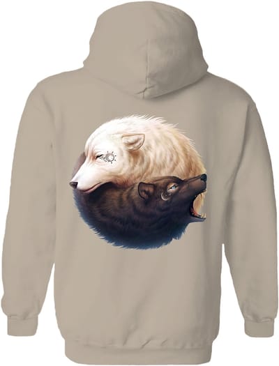 Wolven Yin And Yang Wolves The Coloured House Hoodie S