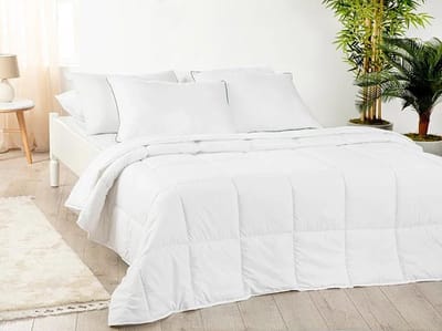 English Home bamboe tweepersoons dekbedset - 195X215 cm 2x50x70 cm - Wit