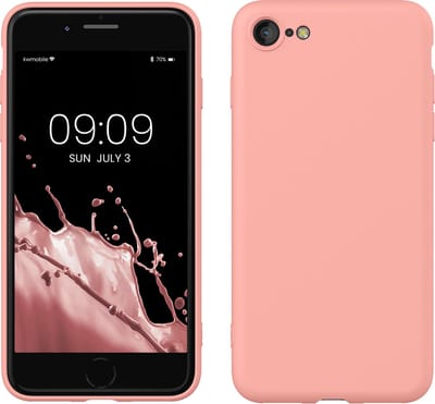 kwmobile telefoonhoesje geschikt voor Apple iPhone SE (2022) / iPhone SE (2020) / iPhone 8 / iPhone 7 - Hoesje voor smartphone - Back cover in mat roségoud