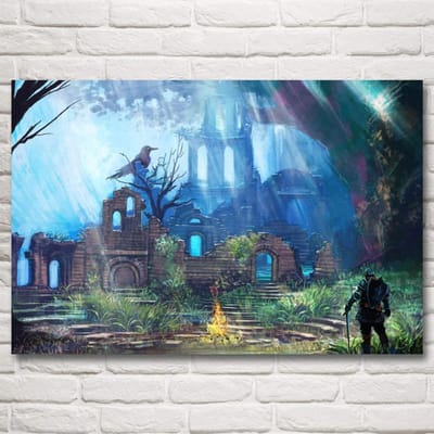 5D DIY Diamant Mozaïek Borduurwerk Dark Souls Diamant Schilderij Kruissteek Woondecoratie 20X30CM gray