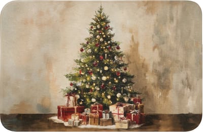 Badmat 60x40 cm - Antislip - Kerstboom - Versierd - Kleurrijk - Badmatten voor badkamer - Badkamermat - Douchemat - Badkamer mat