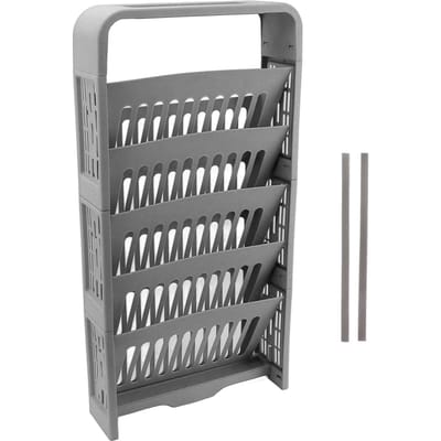 Étagère à livres à 5 niveaux Grande capacité Compacte Robuste Durable Bibliothèque de rangement avec boîte à papeterie pour grise