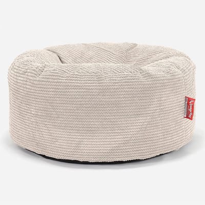 Stijlvolle Ronde Poef - Zitzak Pompom in Crèmekleur voor Comfort en Design