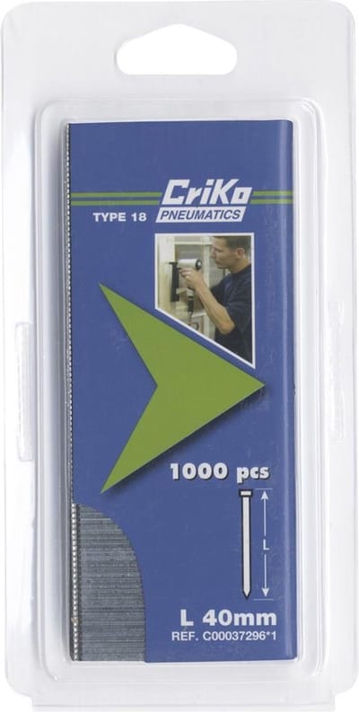 CriKo - Nagel voor tacker - Type 18 - 40 mm - Gegalvaniseerd - 1000 stuks