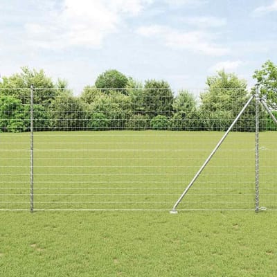 Stalen Omheining - Tuinhek Draadhek - Buiten Afbakenen - Weerbestendig Gepoedercoat - 15 x 10 m - Zilver