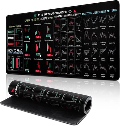 Grote Antislip Muismat voor Daghandelaren en Gamers - XXL 900 x 400 mm met Grafiekpatronen