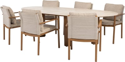 Estate Safina dining tuinset 240x105xH75 cm 7 delig keramiek amber 4 Seasons Outdoor