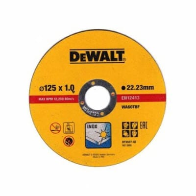 DeWALT DT43972-QZ Doorslijpschijvenset - 10 stuks in Metalen Bewaarblik - 125 x 1,0 mm - INOX & Staal - Superdun - Voor Haakse Slijper - Professionele Slijpschijven - 5054905245689
