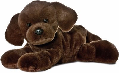 Aurora pluche knuffel - Labrador hond - knuffel huisdier - bruin - 20 cm - huisdieren thema