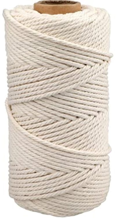 Wit macramé katoenen touw 4 mm - 100 m - Duurzaam bakkerskoord voor DIY-knutsels en wanddecoratie