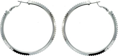 Behave - Oorringen zilverkleur gekarteld 6 cm - Nikkelvrij