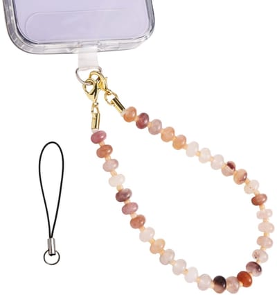 Allecto - Telefoon Pendant - Kleurige Bead Crystal Telefoon Strap - Natuurlijke Steen met Labels - Unieke Accessoire - Modieuze Telefoonaccessoire ...