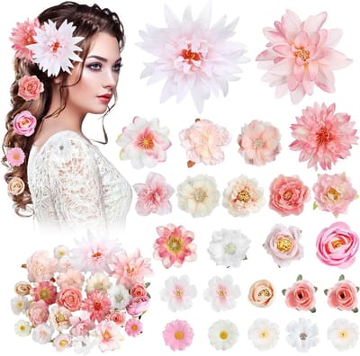 Bloemen Haarclips Set van 25 - Niet-slip Krokodillenclips voor Dames - Boho Haaraccessoires voor Feestjes, Bruiloften en Dagelijks Gebruik