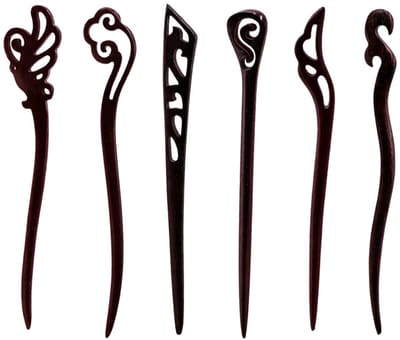 6 Pieces Wooden Hair Sticks, Vintage Long Hair Hairpin for Women, Traditional Vintage Hair Accessories, Wood Chopsticks Hair Pins, for Hair DIY Accessory
