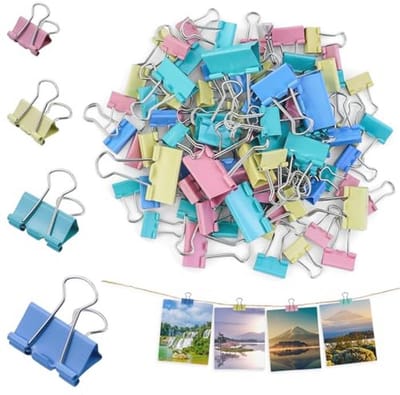 Foldback nietjes en binderclips - 80 stuks in 4 maten - Multifunctionele kleurrijke klemmen voor school en kantoor