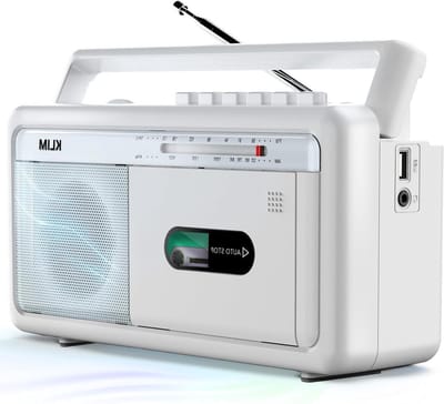 Draagbare Cassettespeler - Radio Casetterecorder - Muziek Luisteren - Bluetooth Connectiviteit - 25 cm Breed - Vorstwit