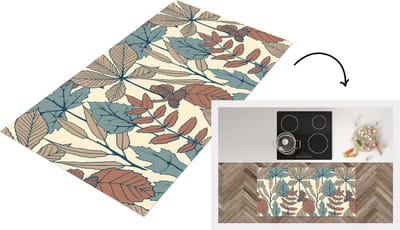 Keukenloper - Loper keuken - Herfst - Patronen - Bladeren - 120x60 cm - Keukenloper vinyl