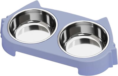 Hondenbakstandaard - Voerstation - Comfortabel Eten - Afneembare Bakken - 36 cm Lengte - Blauw