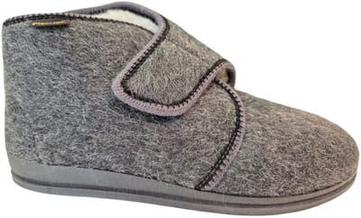Fischer 2613 82 Hoge Pantoffels Grijs 100% Wol Heren - Grijs - 41