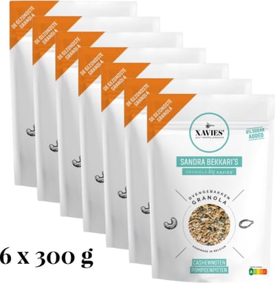 XAVIES' Granola Sandra Bekkari Cashewnoten - Pompoenpitten 6 x 300 g