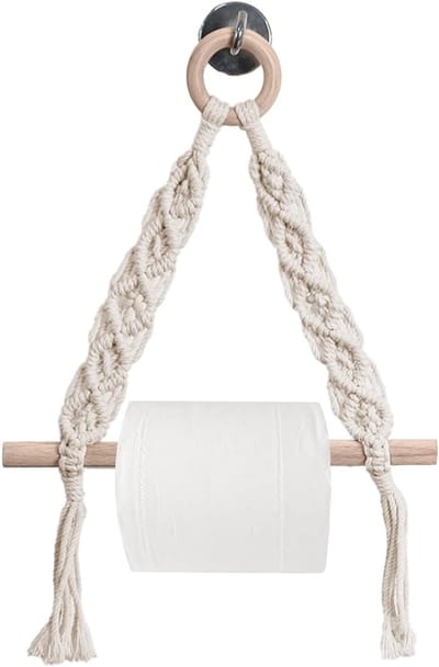 Toiletpapierhouder zonder boren - Houten ontwerp voor papierrollen, handdoeken en meer - Geschikt voor badkamer, keuken en slaapkamer