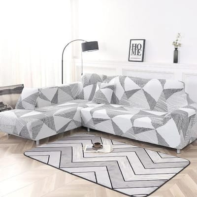 L-vormige hoek chaise longue bank Cubre bank elastische bankhoes stretch bankhoezen voor de woonkamer 1-seater 90-140cm gray