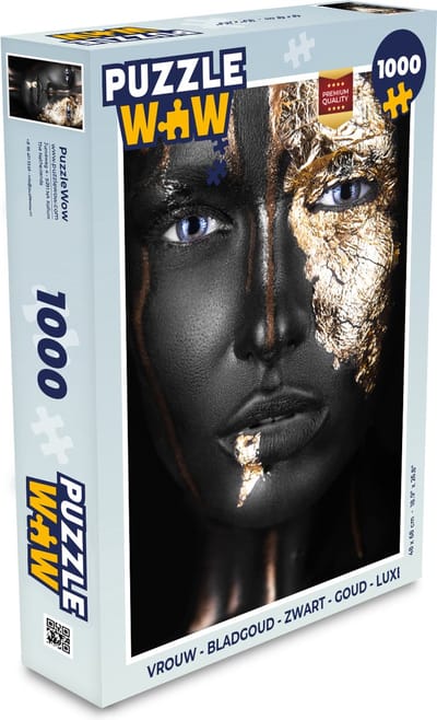 Puzzel Vrouw - Bladgoud - Zwart - Goud - Luxe - Legpuzzel - Puzzel 1000 stukjes volwassenen