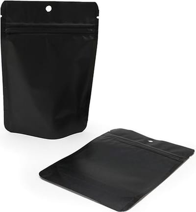 Stazakken Mat Zwart 10x6x15cm | 57 gram met rond ophanggat (100 stuks)
