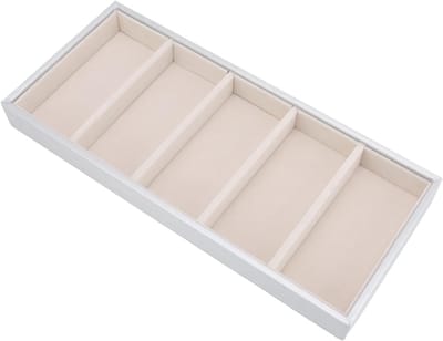 Sunglasses Organizer met 5 Vakken voor Dames en Heren - Opbergdoos voor Zonnebrillen, Brillenopslag en Display voor Thuis en Bureau, Zilvergrijs