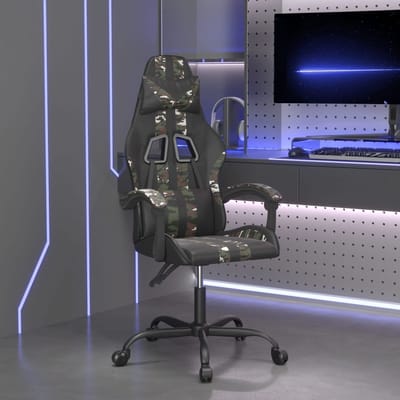 vidaXL - Gamestoel - draaibaar - kunstleer - zwart - en - camouflage
