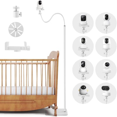Babycamera Houder - Babyfoon Standaard - Babykamer Bewaken - 360 Graden Draaibaar - 90-170 cm Verstelbaar - Zwart