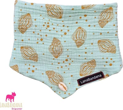 Hondenbandana Pastel Sea Shell | Minty maat S