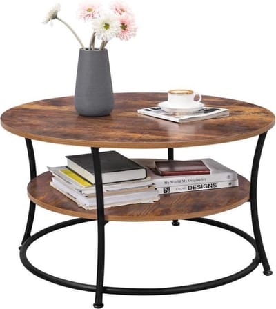 MIRA Home - Salontafel - Bijzettafel - Tafel - Sidetable - Vintage - 80x45cm