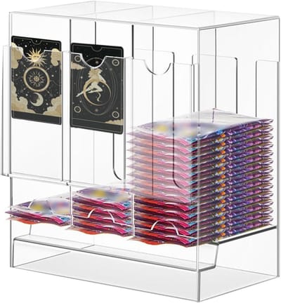 Opbergdoos Acryl - Kaart Dispenser - Verzamelen Organiseren - Drie Slot Ontwerp - 23 cm Lengte - Transparant