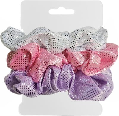 Fako Fashion - Haarelastiek - Scrunchie - Haarwokkel - Haarband - Glitter & Glamour - 3 Stuks